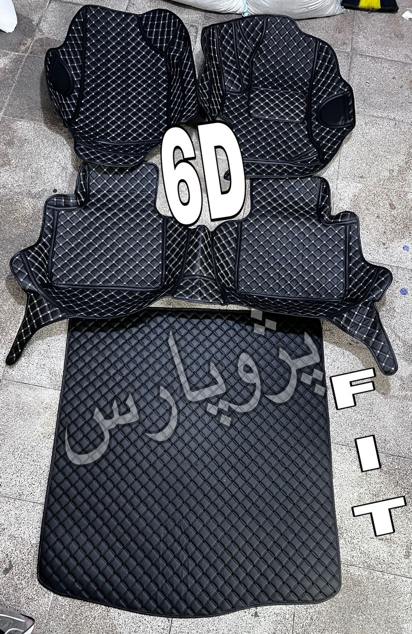 کفپوش پارس۶بعدی چرم گلدوزی باصندوق درجه۱ضدآب قابل شستشووانعطاف کوالیتی بالامناسب پژوپارس و۴۰۵