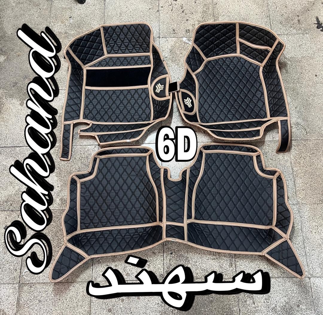 کفپوش6بعدی چرم گلدوزی درجه۱ضدآب وخط وخش قابل شستشووانعطاف کوالیتی بالامناسب خودروی سهند